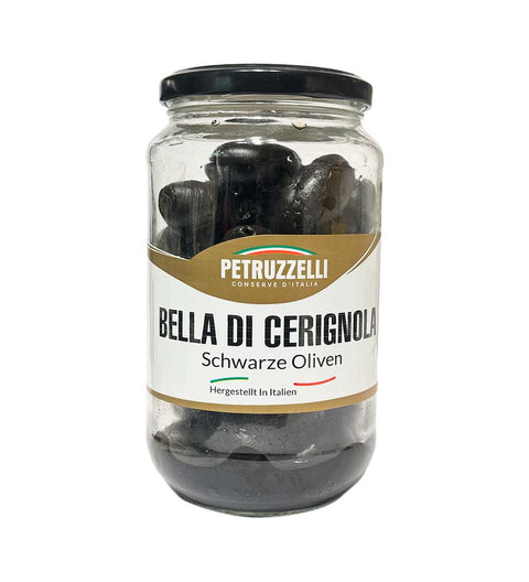 Petruzzelli Schwarze Oliven Bella di Cerignola mit Kern