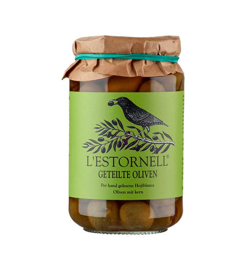 L'Estornell Geteilte Oliven mit Stein